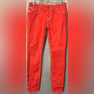 Women's True Religion Coral Super Skinny Flap Big T Stretch Jeans Size 30